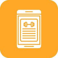 Workout Progress Glyph Round Corner Background Icon vector