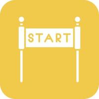 Race Start Glyph Round Corner Background Icon vector