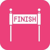 Finish Line Glyph Round Corner Background Icon vector