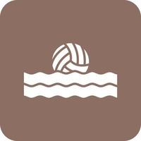 Waterpolo Glyph Round Corner Background Icon vector