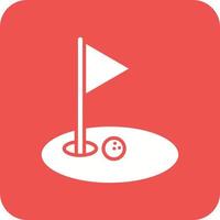 Golf Glyph Round Corner Background Icon vector