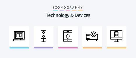 paquete de iconos de línea 5 de dispositivos que incluye kit. dispositivos. dispositivos. walkie radio. diseño de iconos creativos vector