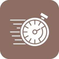 Race Stopwatch Glyph Round Corner Background Icon vector