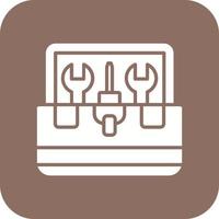 Tools Glyph Round Corner Background Icon vector