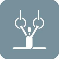Gymnastics Glyph Round Corner Background Icon vector