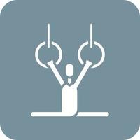 Gymnastics Glyph Round Corner Background Icon vector