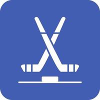 Ice Hockey Glyph Round Corner Background Icon vector