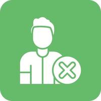 Disqualified Glyph Round Corner Background Icon vector