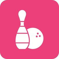 Bowling Glyph Round Corner Background Icon vector