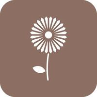 Dandelion Glyph Round Corner Background Icon vector