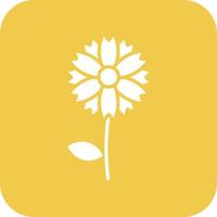 Chamomile Glyph Round Corner Background Icon vector