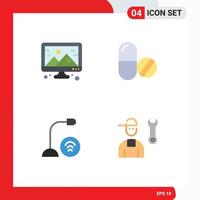 User Interface Pack of 4 Basic Flat Icons of creative devices design pills hardware Editable Vector Design Elements