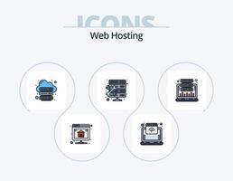 Web Hosting Line Filled Icon Pack 5 Icon Design. technology. server. diagram. hosting. connect vector