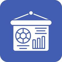 Statistics Presentation Glyph Round Corner Background Icon vector