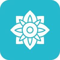 Amaryllis Glyph Round Corner Background Icon vector