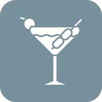 Martini Glyph Round Corner Background Icon vector