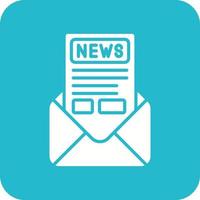 Newsletter Glyph Round Corner Background Icon vector