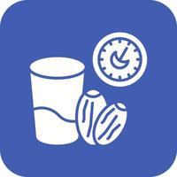 Iftar Glyph Round Corner Background Icon vector