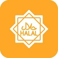 Halal Glyph Round Corner Background Icon vector
