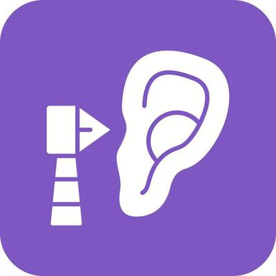 Otoscopy Glyph Round Corner Background Icon