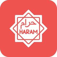 Haram Glyph Round Corner Background Icon vector
