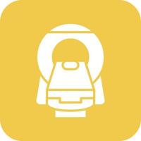 CT Scan Glyph Round Corner Background Icon vector