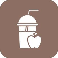Apple Juice Glyph Round Corner Background Icon vector