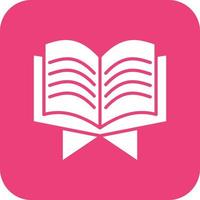 Open Quran Glyph Round Corner Background Icon vector