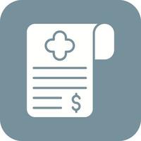 Medical Bill Glyph Round Corner Background Icon vector