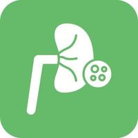 Kidney Checkup Glyph Round Corner Background Icon vector