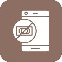 Cashless Payment Glyph Round Corner Background Icon vector