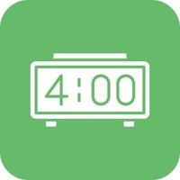 Digital Clock Glyph Round Corner Background Icon vector