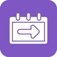 Next Week Glyph Round Corner Background Icon vector