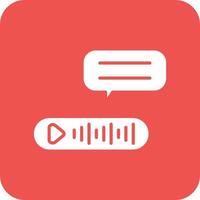 Voice Message Glyph Round Corner Background Icon vector