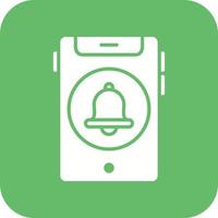 Smartphone Alarm Glyph Round Corner Background Icon vector