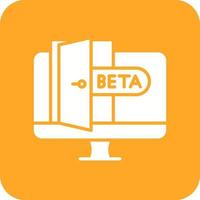 Beta Glyph Round Corner Background Icon vector