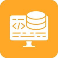 Backend Development Glyph Round Corner Background Icon vector
