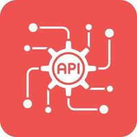 API Glyph Round Corner Background Icon vector