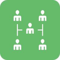 Collaboration Glyph Round Corner Background Icon vector