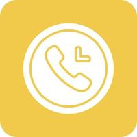 Incoming Call Glyph Round Corner Background Icon vector