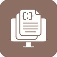 Programming Notes Glyph Round Corner Background Icon vector