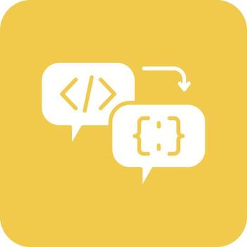 Code Processor Glyph Round Corner Background Icon vector