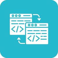 Code Refactoring Glyph Round Corner Background Icon vector