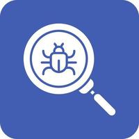 Search Bug Glyph Round Corner Background Icon vector