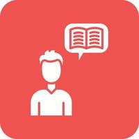 User Story Glyph Round Corner Background Icon vector