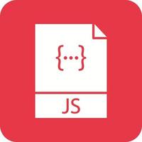 Javascript File Glyph Round Corner Background Icon vector