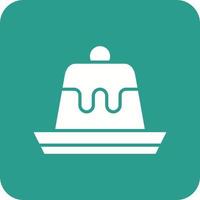 Flan Glyph Round Corner Background Icon vector