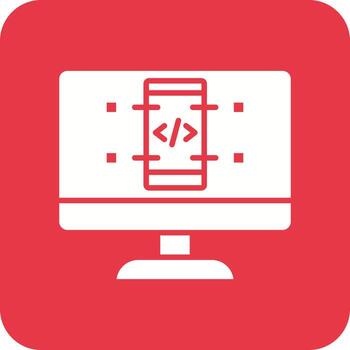 Software Development Glyph Round Corner Background Icon vector