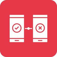 AB Testing Glyph Round Corner Background Icon vector