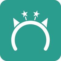 Birthday Headband Glyph Round Corner Background Icon vector